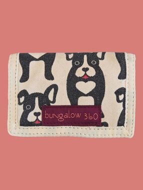 Bungalow 360 Trifold Wallet Frenchie Boston Terrier NWOT Cotton Canvas